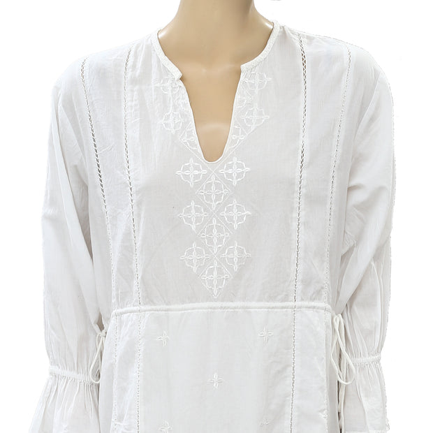 Ulla Johnson Embroidered Ivory Mini Dress L