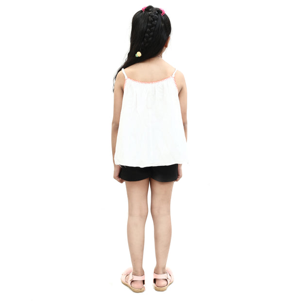 Cyrillus Paris Girls Kids Floral Embroidered Top 6 Years