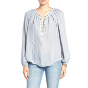 Free People Against All Odds Studded Blouse Top S