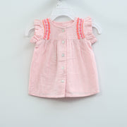 White Chocolate Kids Baby Girl Buttondown Dress 0-2 Month