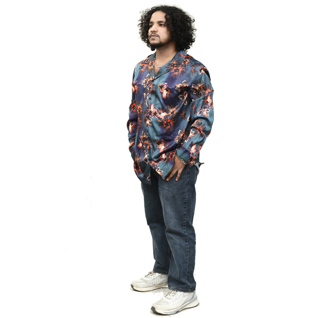 ASOS DESIGN Men's Tall Regular Revere Satin Shirt XL