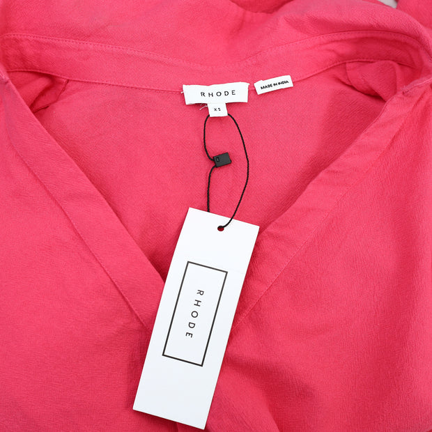 Rhode Solid Midi Shirt Dress XS