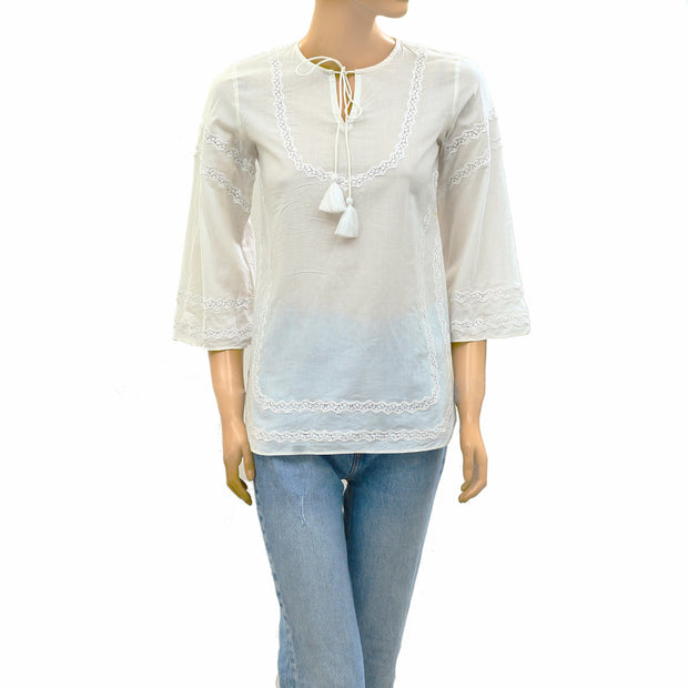 Sezane Lace Blouse Top XS