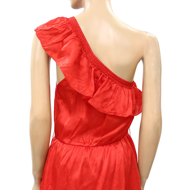 Saylor Mckinley Ruffled One Shoulder Mini Dress S