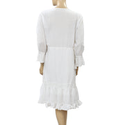 Ulla Johnson Embroidered Ivory Mini Dress L