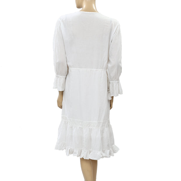 Ulla Johnson Embroidered Ivory Mini Dress L