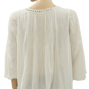 Denim & Supply Ralph Lauren Studded Ivory Blouse Top