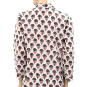 White Chocolate Floral Leaf Printed Shirt Pajama Set M-38