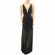 Mac Duggal Beaded Embellished Slip Gown Maxi Dress S