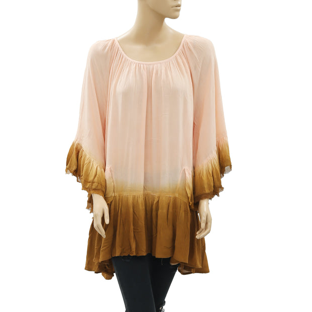 Corey Lynn Calter Veronica Tunic Dress Dip Dye Prairie Ruffle XS