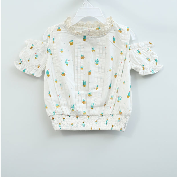 White Chocolate Kids Girls Cold Shoulder Top 5-6 Year