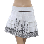 NEXT Floral Embroidered White Mini Skirt M