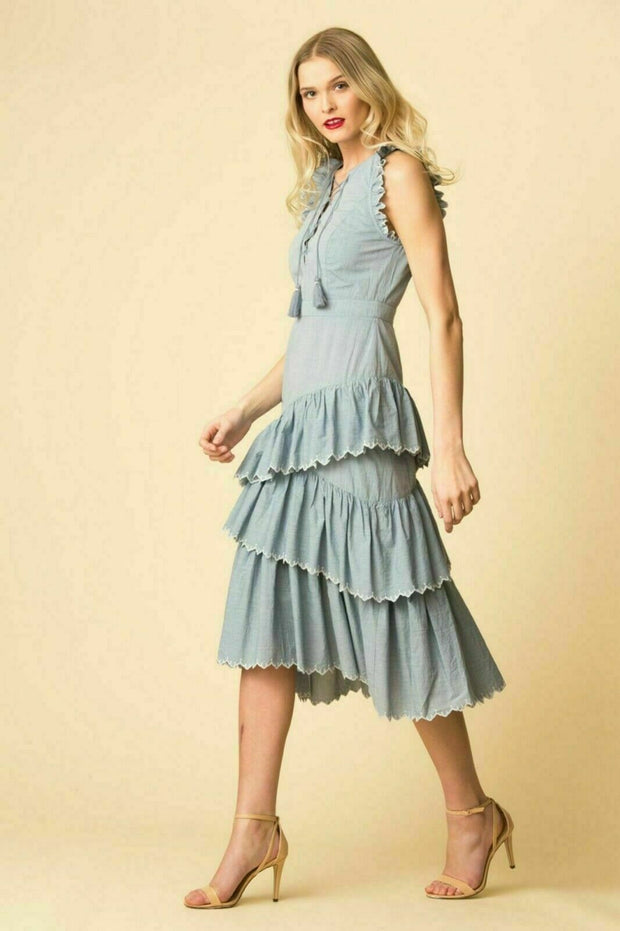 Ulla Johnson ROSALIND Tiered Midi Dress XS 0