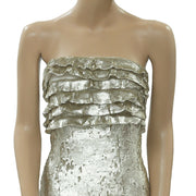 Free People Sequined Ruffle Tube Mini Dress S