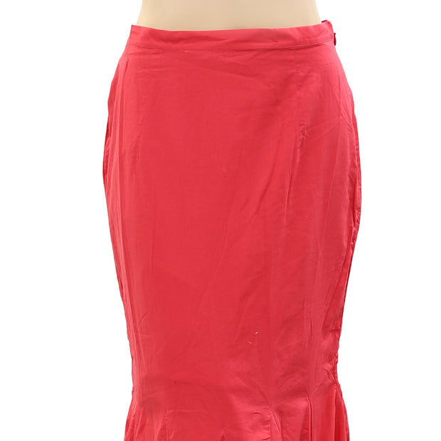 RHODE RESORT Sienna Fishtail Cotton Midi Skirt M