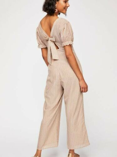 Free People Striped Boundry Jumpsuit Dress S 4