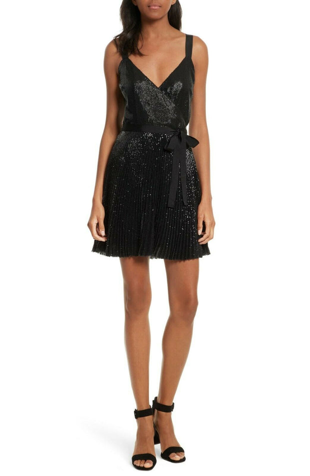 JOIE Itara Sequin Black Mini Dress M