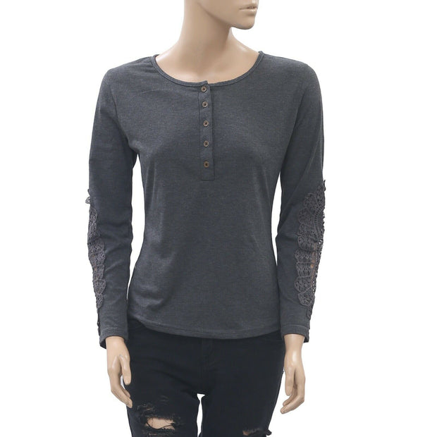 Free People Floral Crochet Lace Blouse Top S