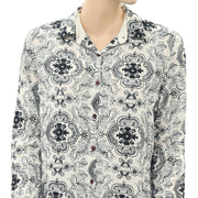 Free People Embroidered Blouse Shirt Top S
