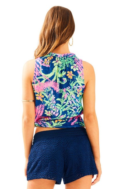 Lilly Pulitzer Essie Indigo All Glow Tank Blouse Top