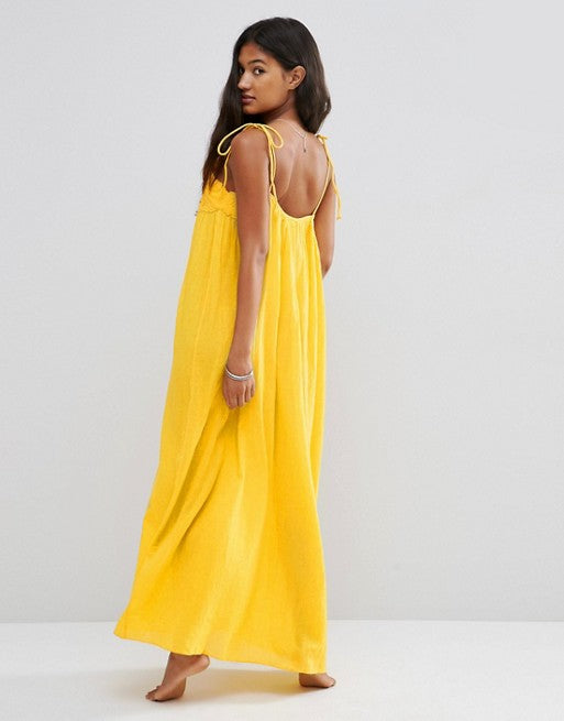 ASOS Lace Cup Babydoll Beach Maxi Dress S