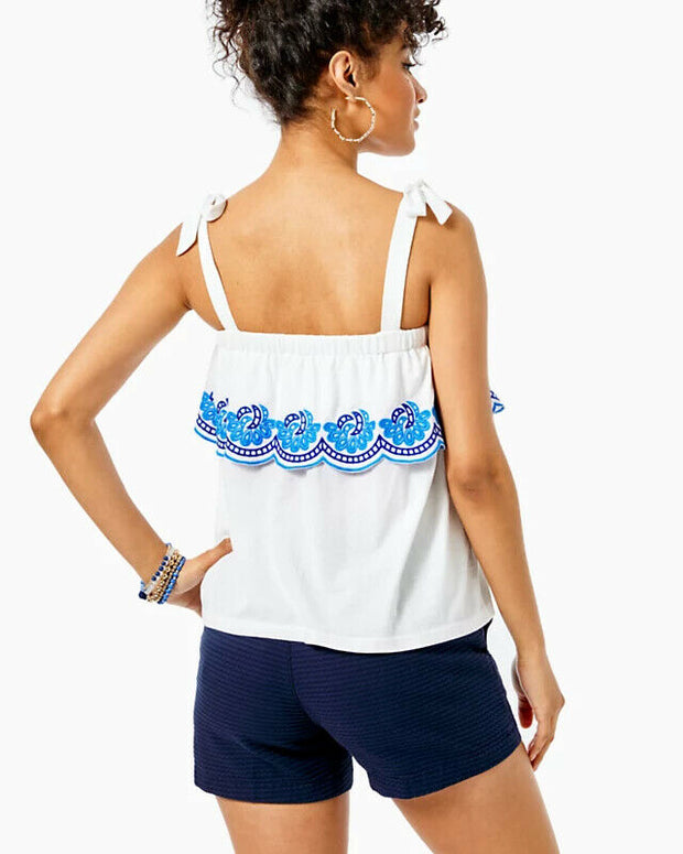 Lilly Pulitzer Benita Scalloped Blouse Tank Top
