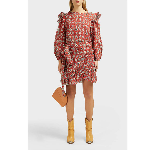 Etoile Isabel Marant Telicia Floral-Printed Linen Mini Dress M