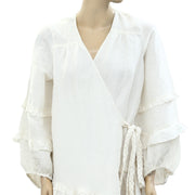 Apiece Apart Ruffle Wrap Mini Dress M