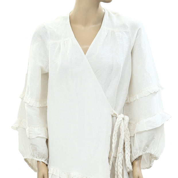 Apiece Apart Ruffle Wrap Mini Dress M