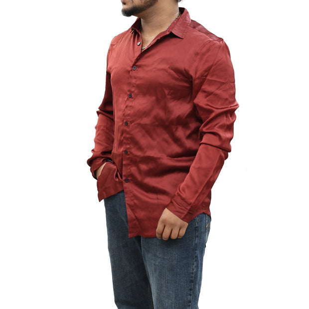 ASOS DESIGN Men's Regular Camp Satin Shirt