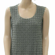 Chico's Beaded Shimmer Embroidered Tank Blouse Top S