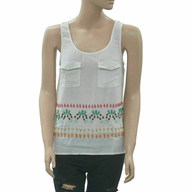 Anthropologie Leifnotes Embellished Tank Tunic Top XS 0