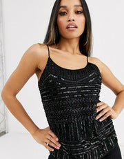 Asos Bead & Sequin Embellished Camisole Blouse Top S-P