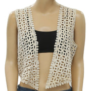 Chico's Crochet Shimmer Printed Shrug Coverup Top