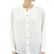 Des Petits Hauts Solid Buttondown Shirt Tunic Top S