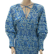 Rhode Anya Smocked Floral Printed Mini Dress