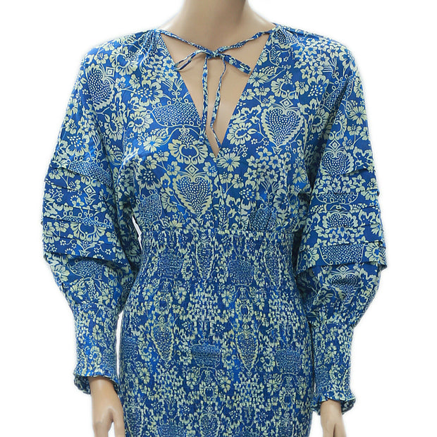 Rhode Anya Smocked Floral Printed Mini Dress