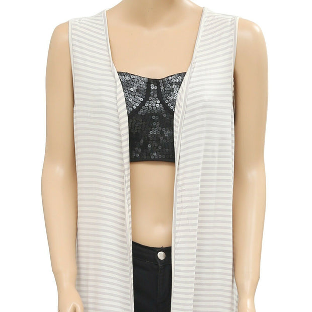 April Cornell Striped Printed Coverup Maxi Top O/S