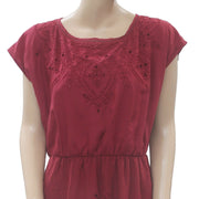 Pull And Bear Eyelet Embroidered Tunic Mini Dress M