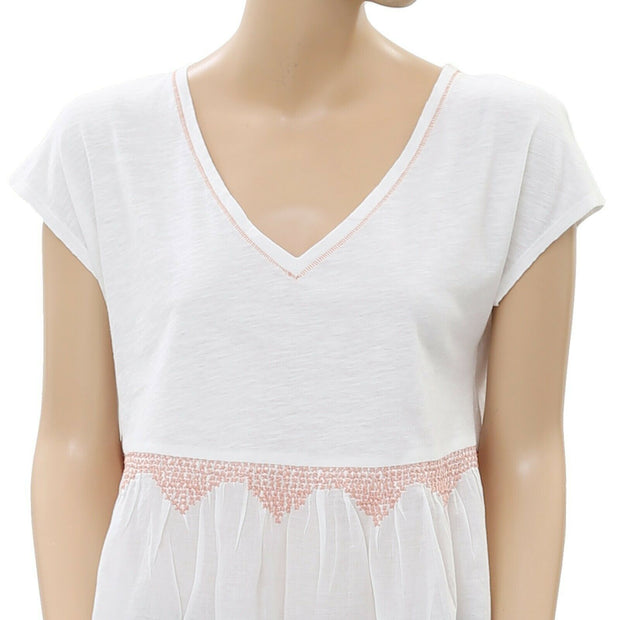 Lilka Anthropologie Embroidered Crop Blouse Top S