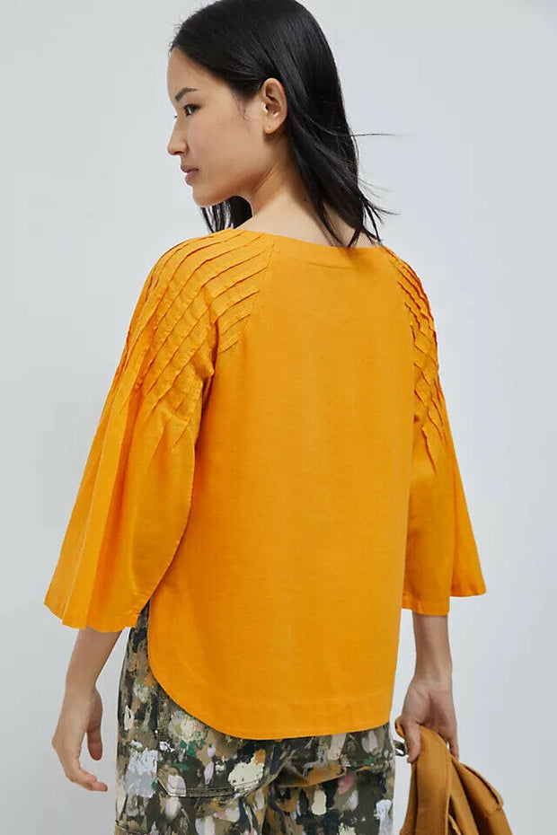 Maeve Anthropologie Charlotte 车缝褶上衣