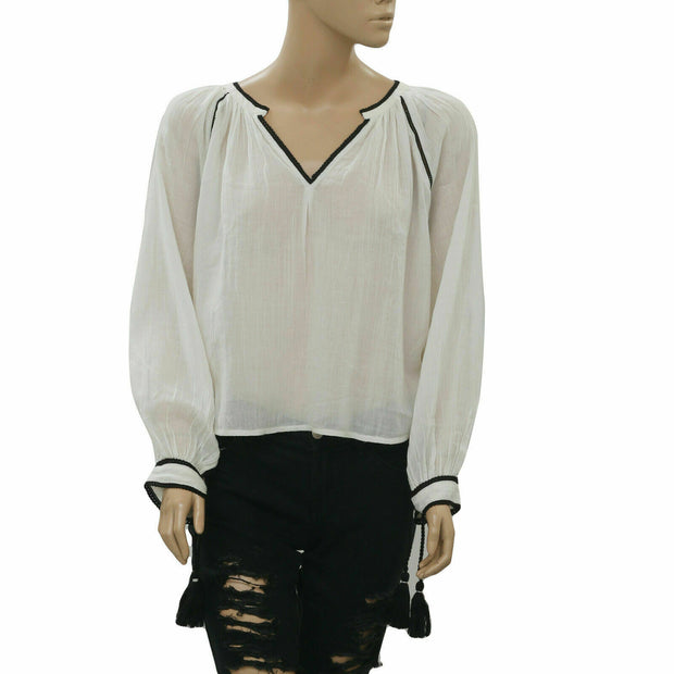 Urban Outfitters UO Wild Horses Ivory Blouse Top
