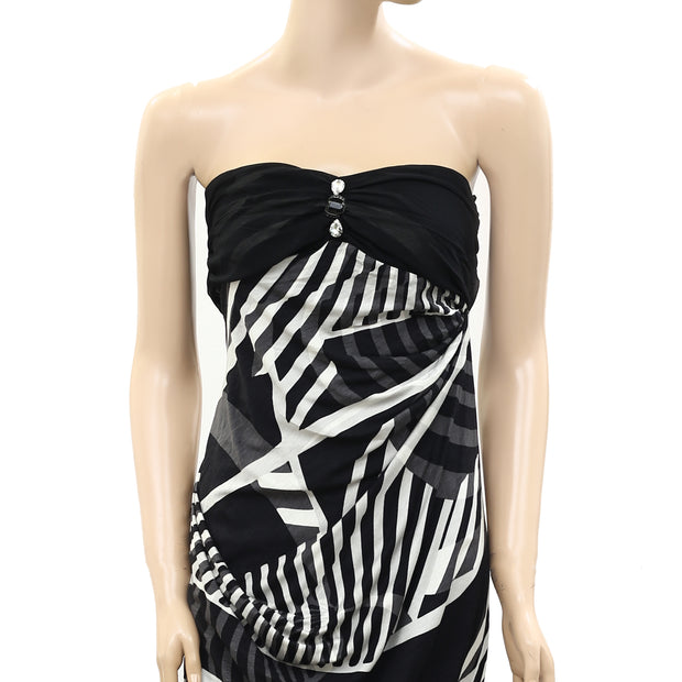 Giorgia & Johns Bead Embellished Tube Tunic Black Dress S