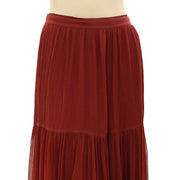 All Saints Gabi Solid Tiered Christmas Maxi Skirt M