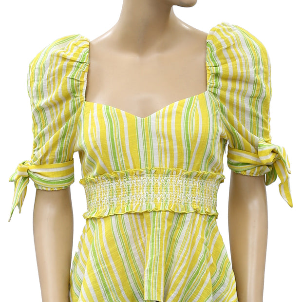 Valencia & Vine Striped Printed Blouse Top XS