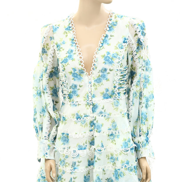 Asos Design Floral Printed Babydoll Mini Dress S