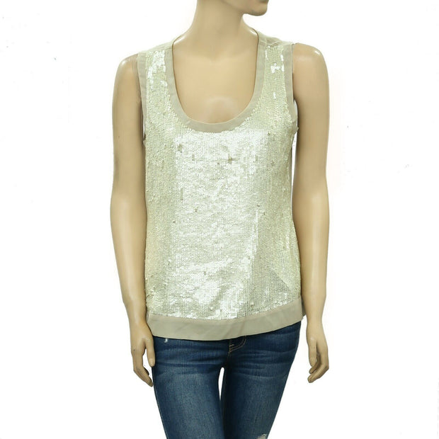 Moulinette Soeurs Anthropologie 亮片衬衫背心 M 码
