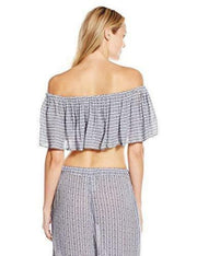 Mara Hoffman Pinwheel Stripe Printed Cropped Top L
