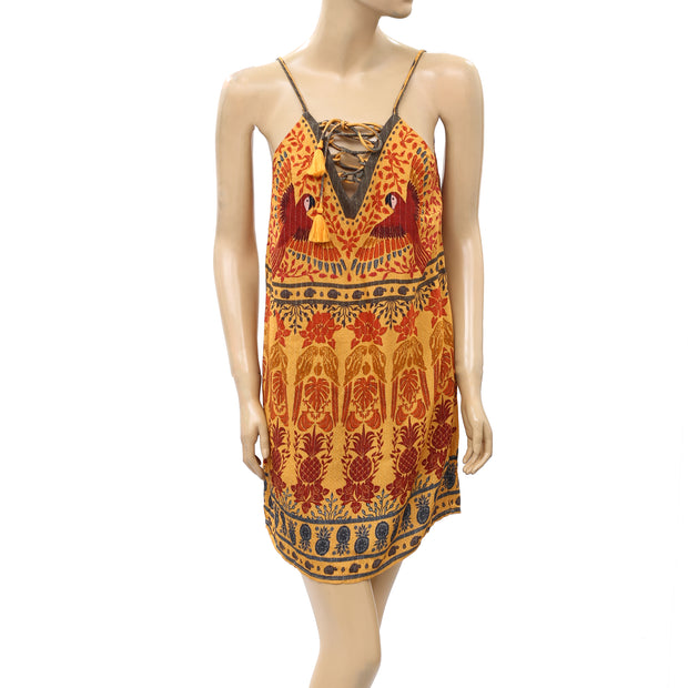 Farm Rio Anthropologie Color Macaws Short Mini Dress