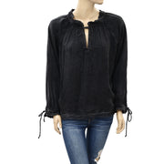 Zadig & Voltaire Theresa Beaded Black Blouse Top S